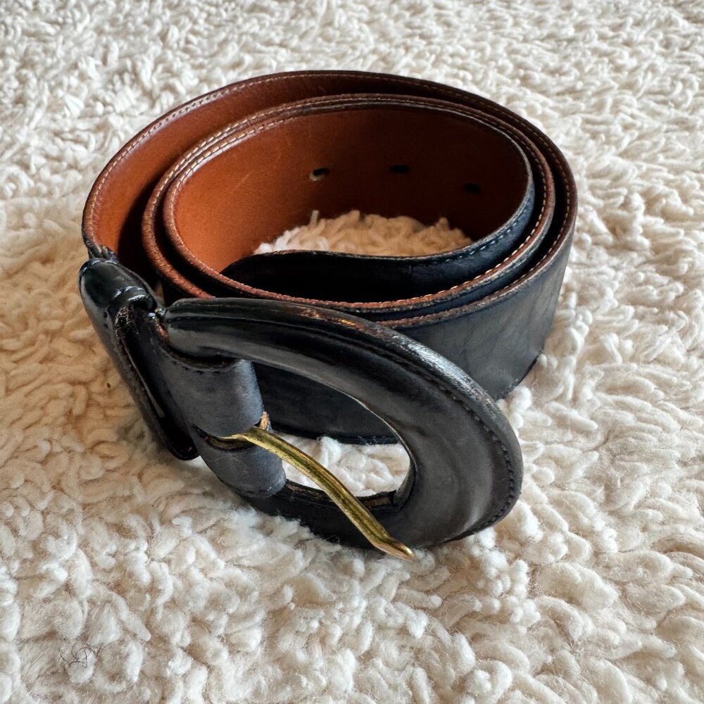 Vintage Coach Navy Blue Suede Belt